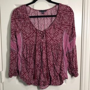 American Eagle: Pink Flowy Blouse